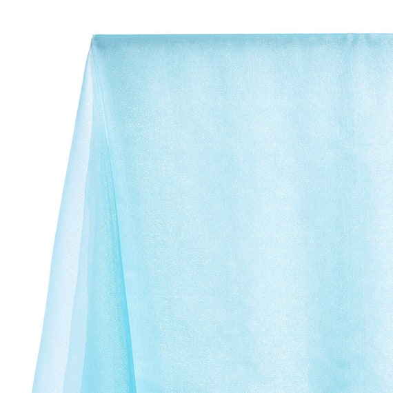 Aqua Crystal Sheer Organza Fabric for Fashion, Crafts, Decorations 58" By the Yard