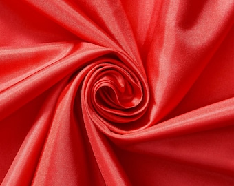 Tela de forro de poliéster rojo de seda Habutae de 60" de ancho Habotai Habutai cortado a medida