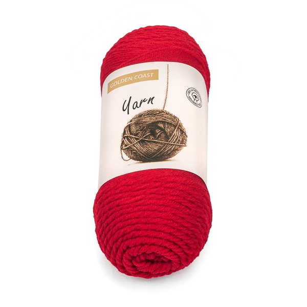 7 oz Medium Acrylic Worsted Medium Weight 12 WPI Yarn 398 Yards - Red