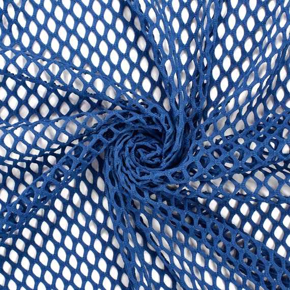 Royal Blue Cabaret Stretch Mesh Net Fabric Spandex Hole Costume