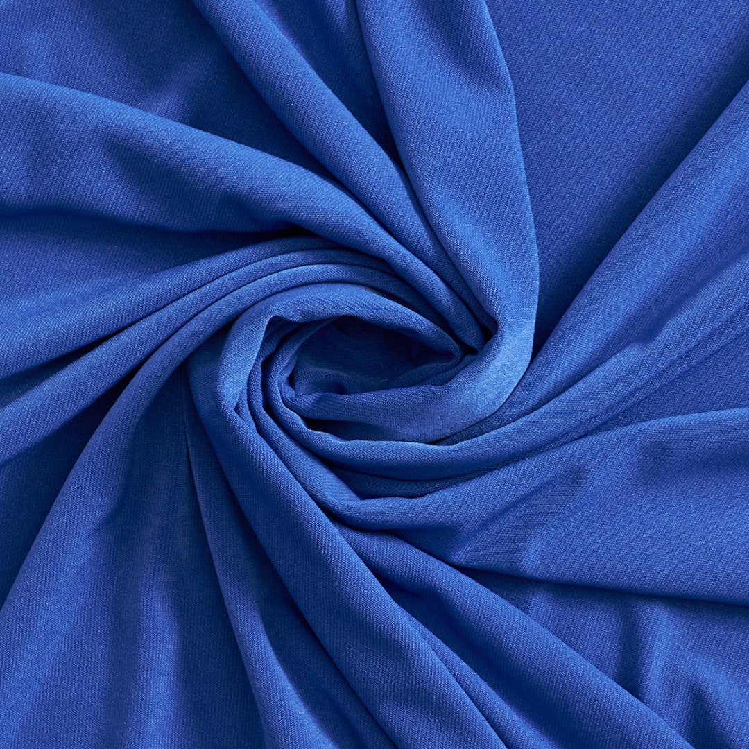 Royal Blue ITY Fabric Polyester Knit Jersey 2 Way Spandex 