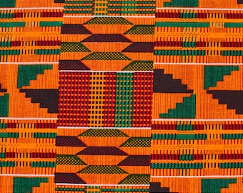 Kente Afrikanischer Print Stoff Baumwolldruck 44'' breite Massenware (1906-2)
