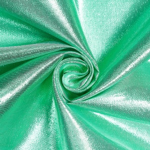 Tissue Lame Fabric Shiny Aqua for Craft Decoration Costume Design 44'' Wide By The Yard