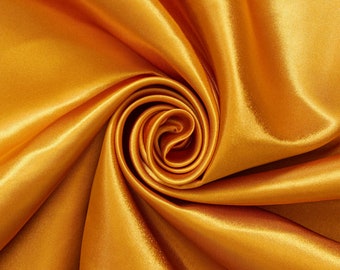 Dark Gold Charmeuse Bridal Satin Fabric for Wedding Dress 60" inches By the Yard Charmuse