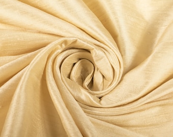 Champagne 100% Pure Silk Dupioni Fabric 54"Wide BTY Drape Blouse Dress Craft FREE SHIPPING