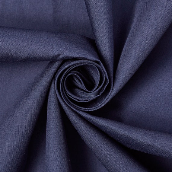 Navy Blue Cotton Polyester Broadcloth Fabric 60 Inches Apparel