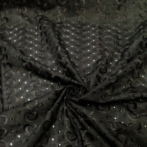 Black Eyelet Spiral Embroidery Fabric