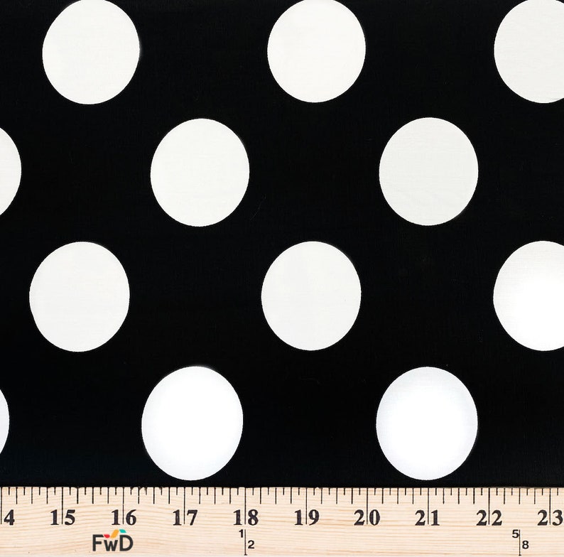 Polka Dot Extra Large Printed Fabric Black / White 100 Cotton Etsy
