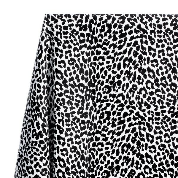 Snow Leopard Print Stretch Twill Fabric - Polyester Cotton Spandex 50/52" By The Yard