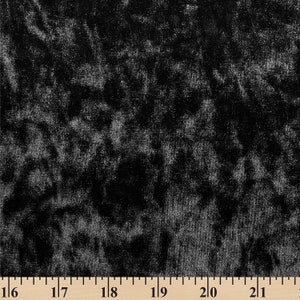 Tecido Stretch Crushed Velvet 62&quot; By The Yard - Preto