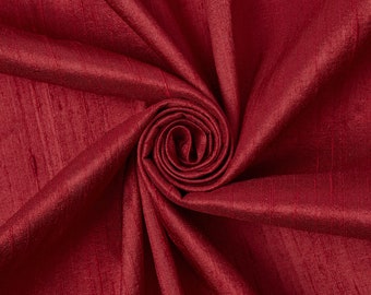 Wine 100% Pure Silk Dupioni Fabric 54"Wide BTY Drape Blouse Dress Craft FREE SHIPPING