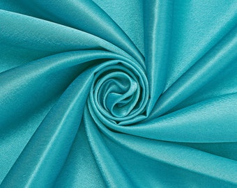 Turquoise Crepe Back Satin Bridal Fabric for wedding dresses, decorations, drapes, crafts crepeback by the yard