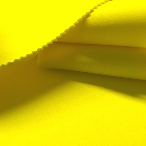 Neon Yellow Scuba Knit Fabric Neoprene Polyester Spandex Sold BTY 58'' Wide