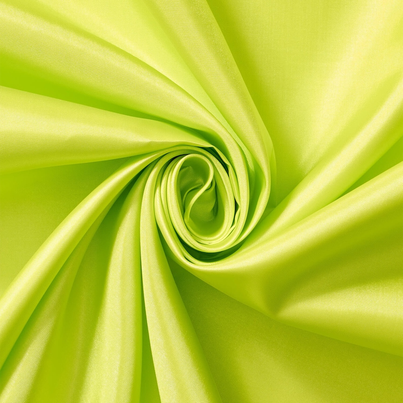 Neon Lime Green Polyester Lining Fabric Silk Habutae 60 Etsy