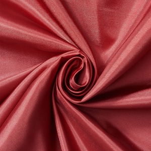 Dark Red Polyester Lining Fabric Silk Habutae 60&quot; Wide Habotai Habutai By The Yard