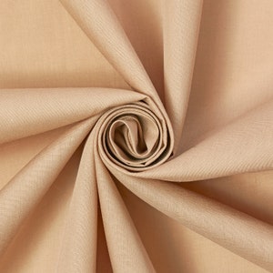Tan Cotton Polyester Broadcloth Fabric Apparel 45" Inches Solid PolyCotton Per Yard