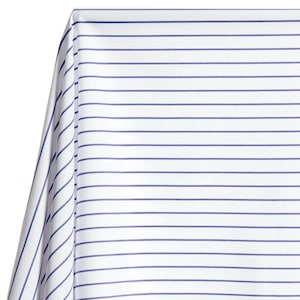 Suave 1/2&quot; Pinstripe Shirting Poplin Fabric - Imperial Blue 58/59&quot; By The Yard