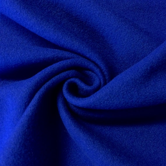 Royal Blue 100% Polyester Wool Fabric Coating 59 Wide Soft By The Yard  Medium Heavy Weight