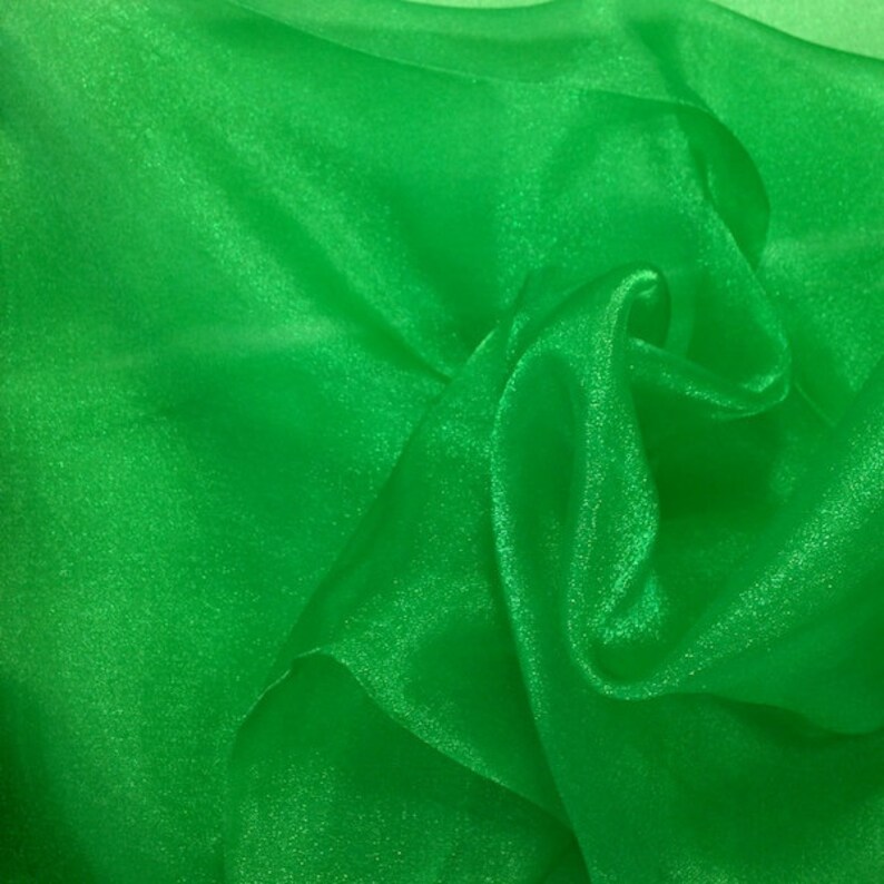 Crafts Kelly Green Crystal Sheer Organza Fabric for Fashion Decorations 58 By the Yard