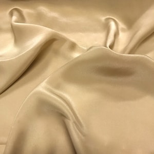 Taupe Silk Charmeuse Fabric 100% Silk 18mm Solid 44&quot; wide Sold By the Yard Many Colors
