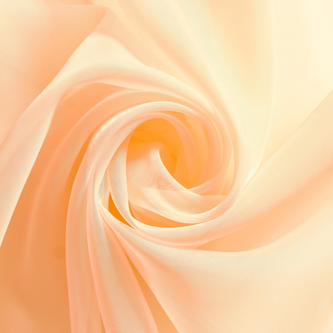 Peach Sheer Voile Fabric 118 Wide Curtain Drapery and Apparel per Yard