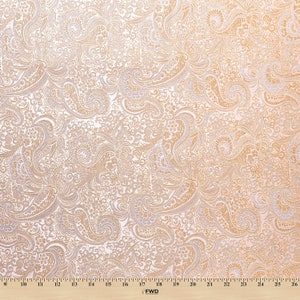 Pink / Gold Metallic Paisley Brocade Fabric