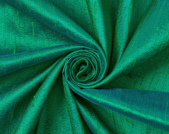 Sea Breeze 100% Pure Silk Dupioni Fabric 54"Wide BTY Drape Blouse Dress Craft FREE SHIPPING