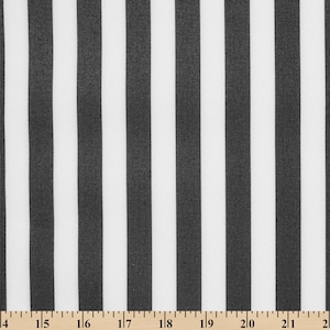 Ottertex™ Printed Canvas Fabric Waterproof Outdoor 60&quot; Wide 600 Denier By The Yard -  Slim Stripes Black