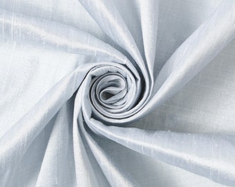 Ice Blue 100% Pure Silk Dupioni Fabric 54"Wide BTY Drape Blouse Dress Craft FREE SHIPPING