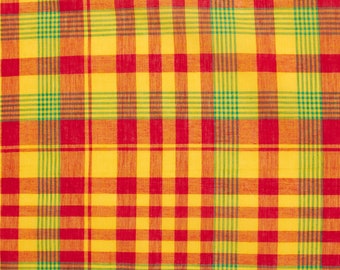 Tela a cuadros Madras 100% algodón cortada a medida (Estilo 310)