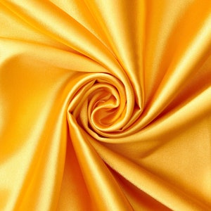 Sunflower Stretch Charmeuse Bridal Satin Fabric for Wedding Dress 58/60&quot; inches By the Yard Charmuse
