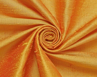 Burnt Orange 100% Pure Silk Dupioni Fabric 54"Wide BTY Drape Blouse Dress Craft FREE SHIPPING