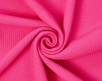 Tessuto Liverpool Bullet a doppia maglia in poliestere spandex elasticizzato traspirante 59/60" tagliato su misura - Fucsia neon