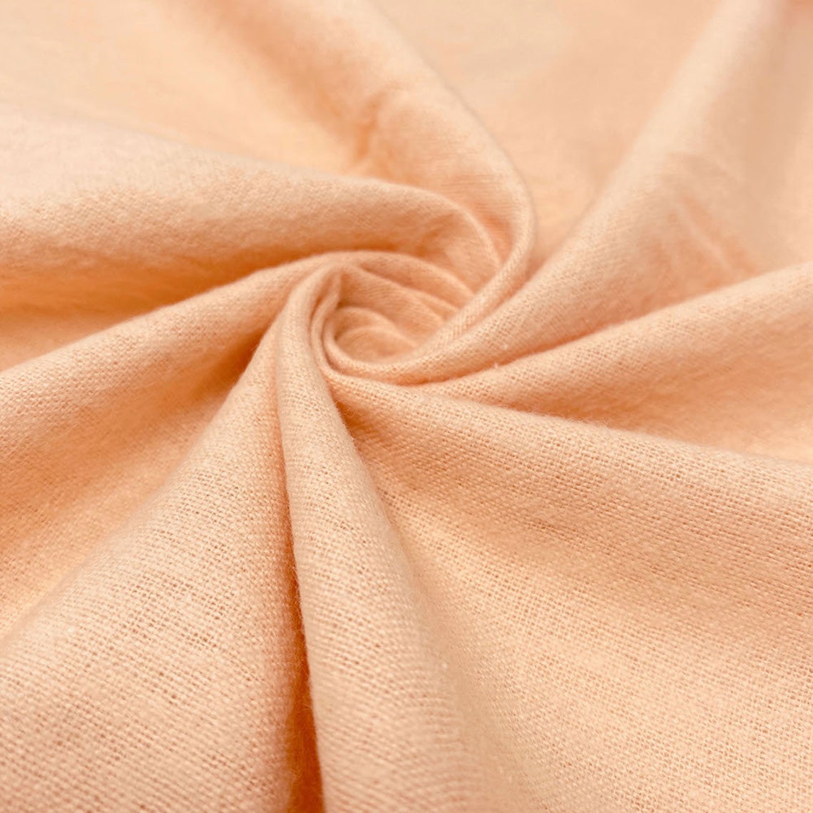 Peach Cotton Flannel Fabric 45 Wide Soft Warm Comfy By Etsy