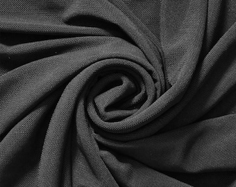 Solid Power Mesh Fabric Nylon Spandex 60" wide Stretch Sold BTY Black