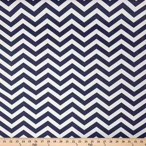 Ottertex™ Printed Canvas Fabric Waterproof Outdoor 60&quot; Wide 600 Denier By The Yard - ZigZag Navy