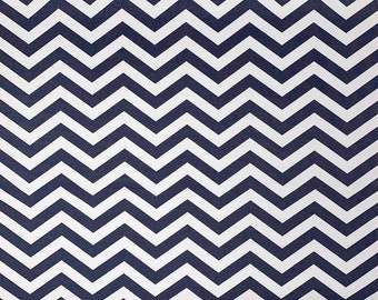 Ottertex™ Printed Canvas Fabric Waterproof Outdoor 60" Wide 600 Denier By The Yard - ZigZag Navy