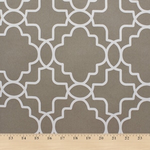 Ottertex™ bedrukt canvas stof waterdicht buiten 60" breed 600 denier op maat gesneden - trellis grijs