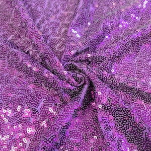 Zigzag Micro Sequins Starlight Fabric on Stretch Mesh Fabric 50&quot; wide sold BTY Purple