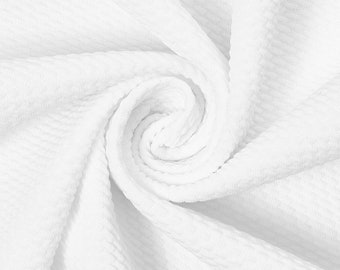 Liverpool Bullet Double Knit Polyester Spandex Stretch Moisture Wicking 59/60" Fabric By The Yard - White