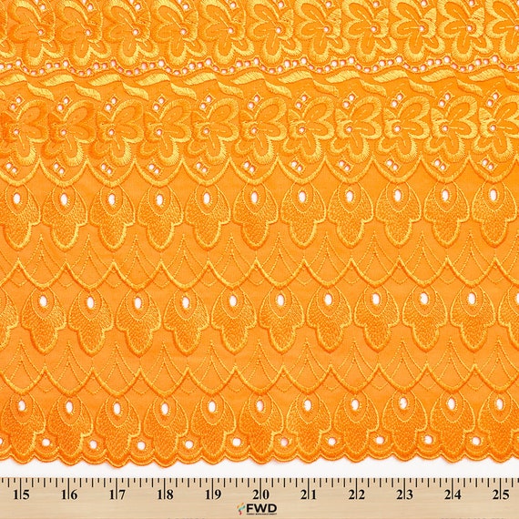 Orange eyelet fabric discount