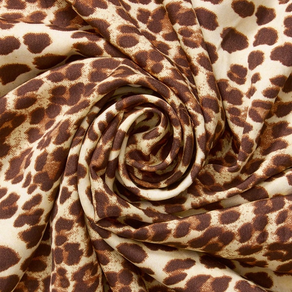 Cheetah Crepe De Chine Print Fabric - Desert Sheer Polyester 57" By The Yard