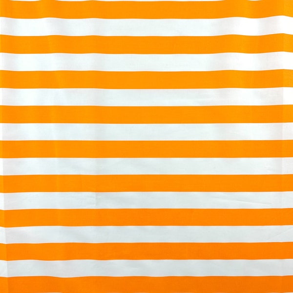 Printed Striped Cotton Fabric 100% Cotton White Orange 58/60" Wide Sold BTY