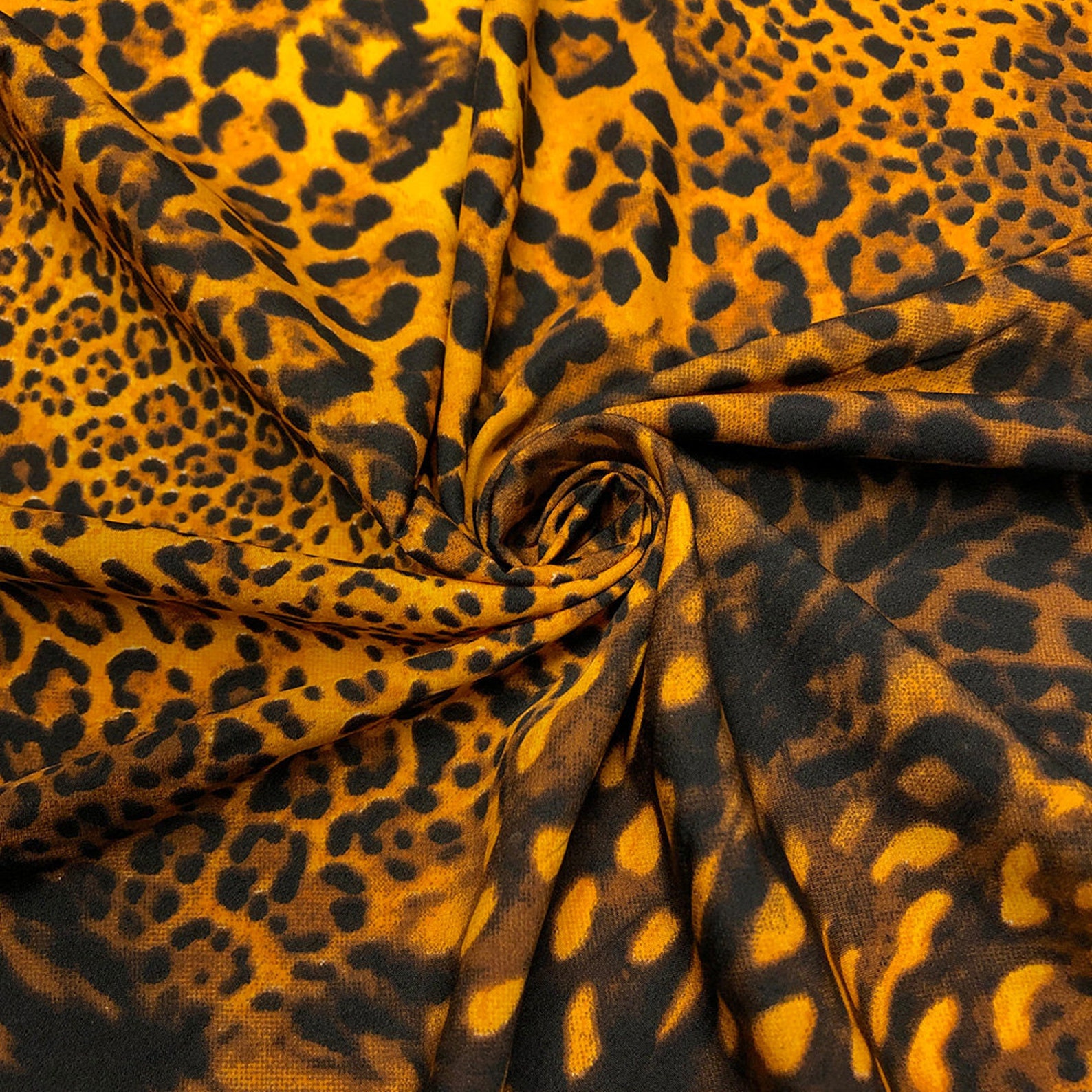 Cheetah Gold Print Polyester Fabric 54/56 Wide 100 Etsy