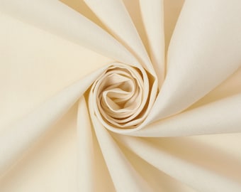 Beige Cotton Polyester Broadcloth Fabric 60" Inches Apparel Solid PolyCotton Per Yard