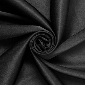 Black Crepe Back Satin Bridal Fabric for wedding dresses, decorations, drapes, crafts crepeback by the yard