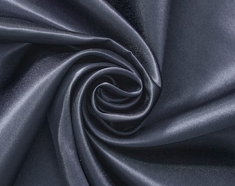 Navy Charmeuse Bridal Satin Fabric for Wedding Dress 60" inches By the Yard Charmuse