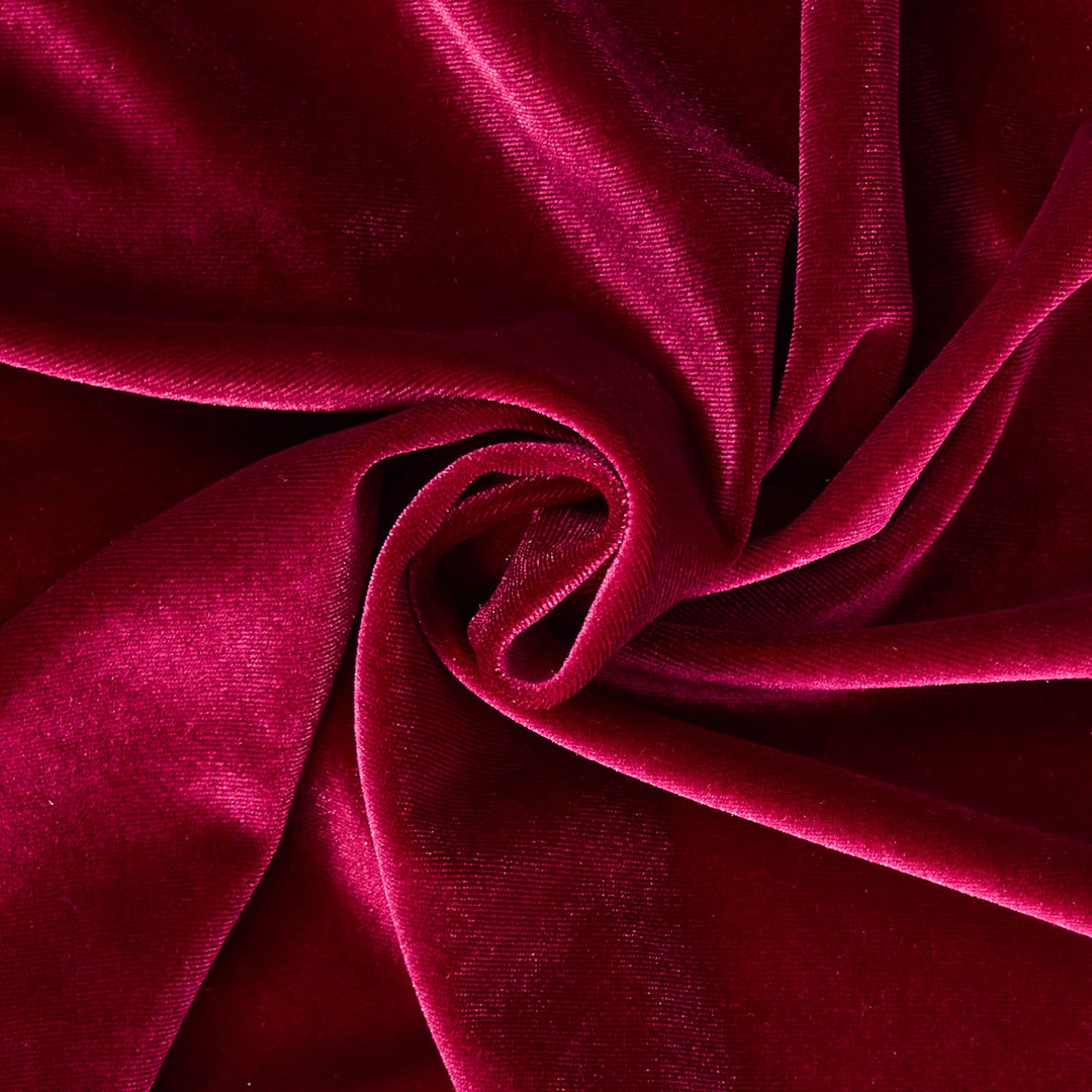 Burgundy Stretch Velvet Fabric 60 Wide By The Yard For Sewing Apparel 