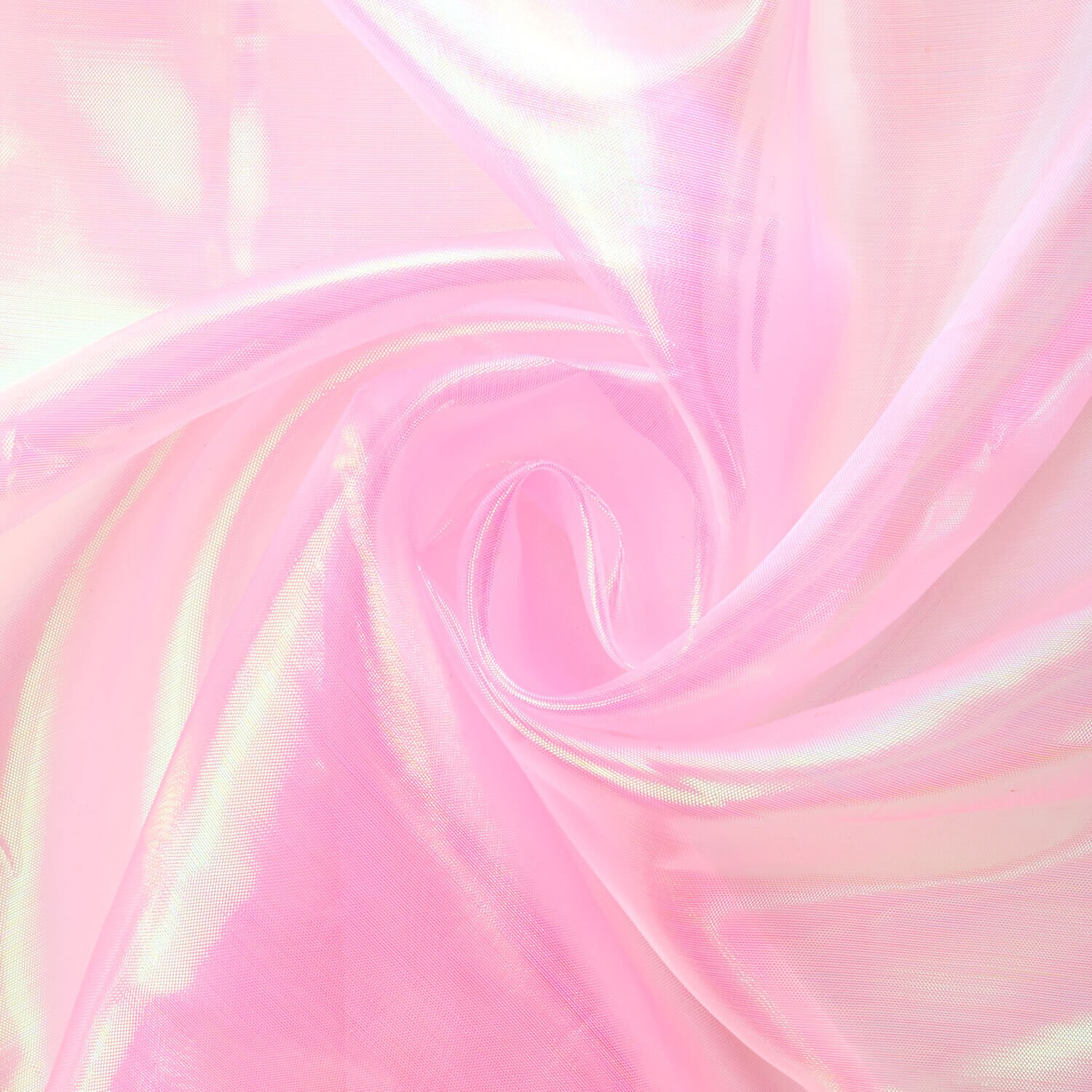 Crushed Sheer Organza - Iridescent Pink - 45 Organza Fabric for Fashi