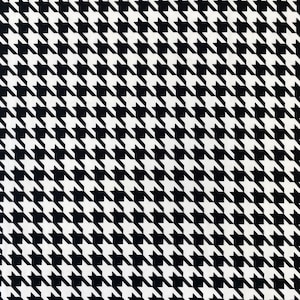 Black & White Houndstooth Printed DTY 4-Way Stretch Brushed Fabric 58/60&quot; Wide By The Yard
